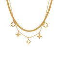 FLORA Layered Charm Necklace