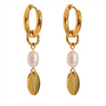 Floral Pearl Drop Hoops