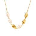 PEARLA Pearl & Gold Drop Necklace