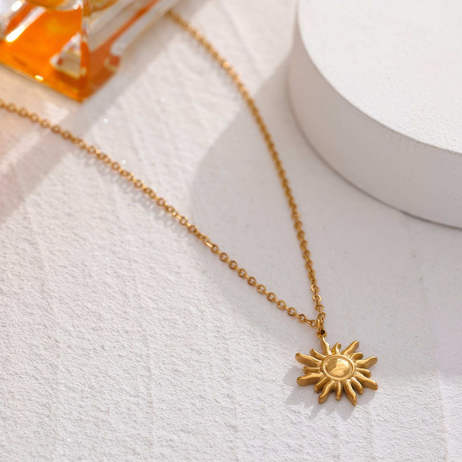 Golden Sun Pendant Necklace - Gold - Additional View - Ohh Glam