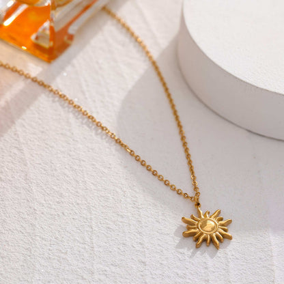 Golden Sun Pendant Necklace - Gold - Additional View - Ohh Glam
