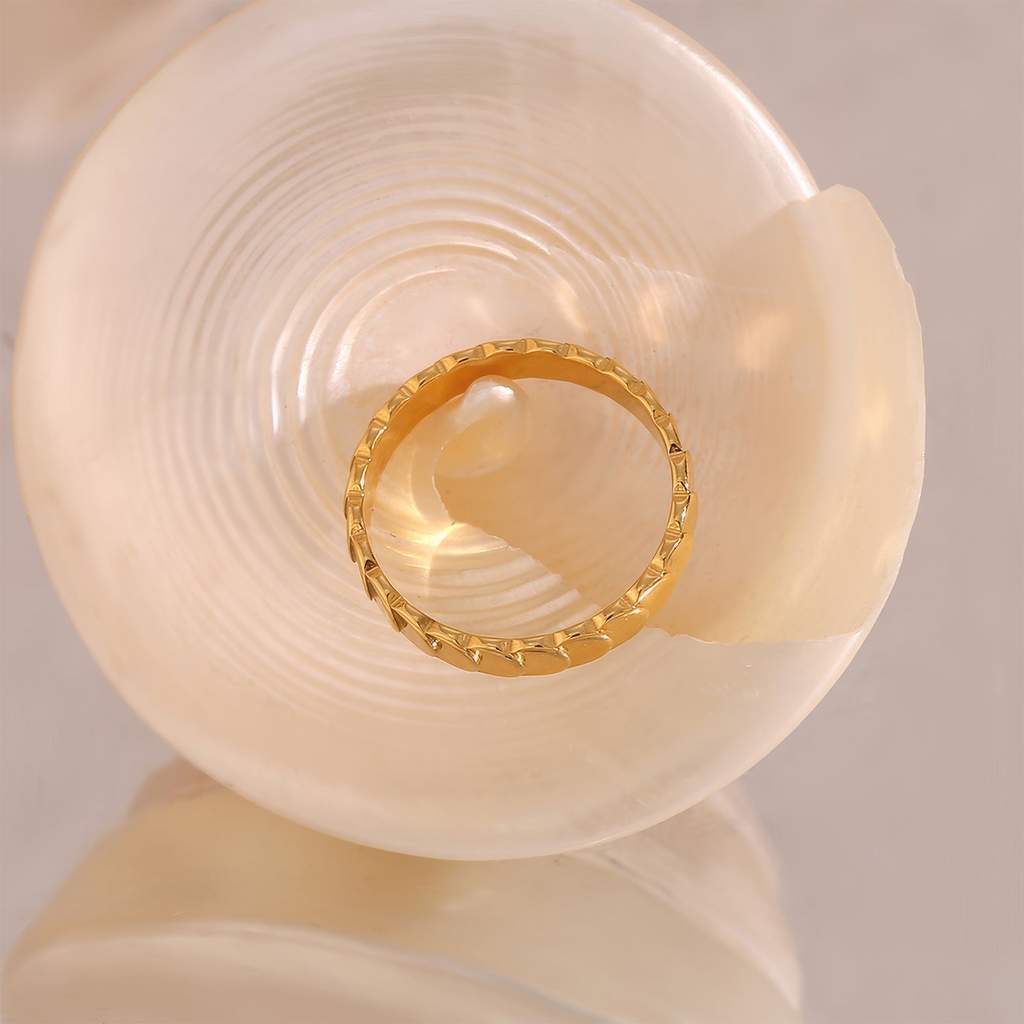 Fish Scale Band Ring - Gold - Additional View - Ohh Glam