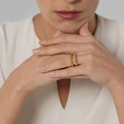 Textured Dome Ring - Gold - Additional View - Ohh Glam