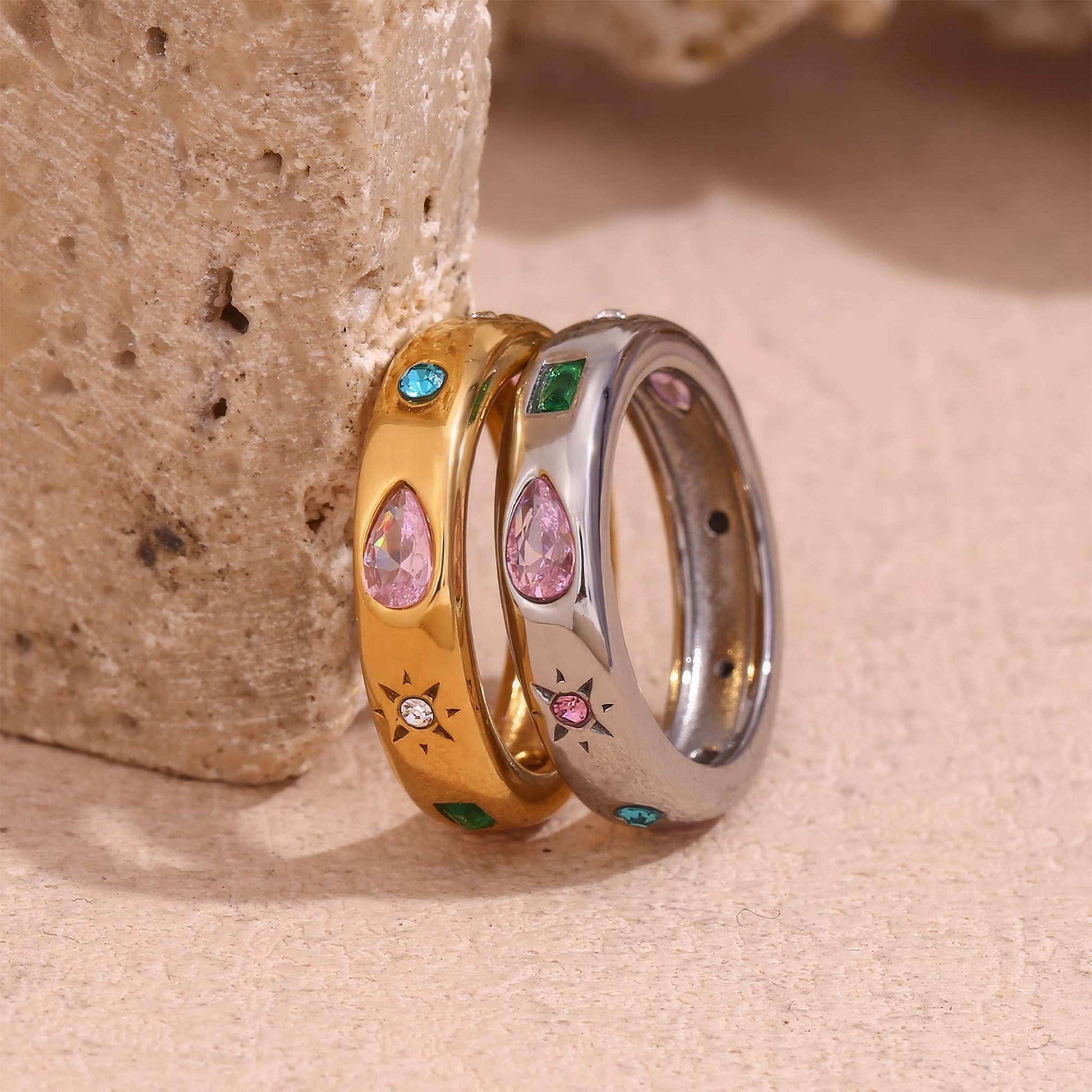 Celestial Multi-Gem Ring - Gold - Additional View - Ohh Glam