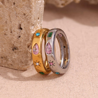 Celestial Multi-Gem Ring - Gold - Additional View - Ohh Glam