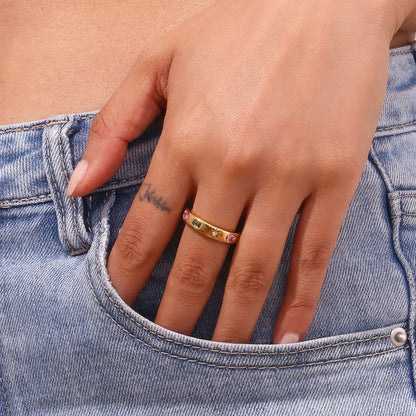 Celestial Multi-Gem Ring - Gold - Additional View - Ohh Glam