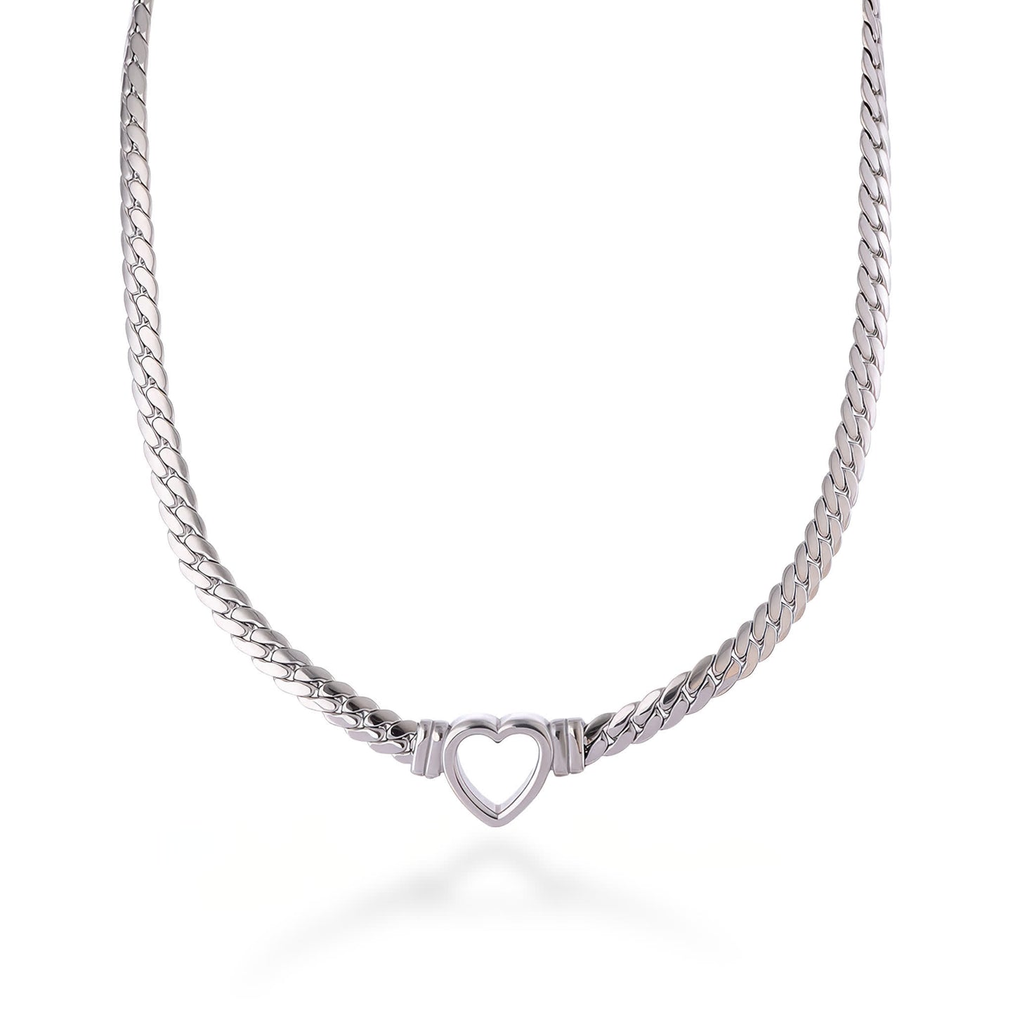 AMORE Heart Link Necklace - Gold - Additional View - Ohh Glam