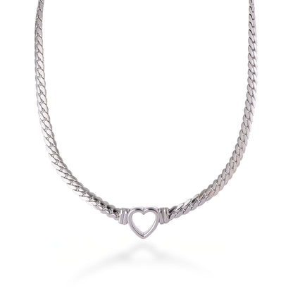 AMORE Heart Link Necklace - Gold - Additional View - Ohh Glam