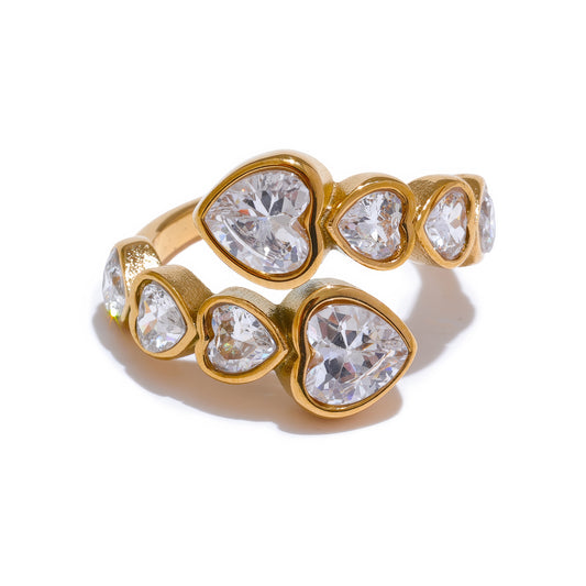 AMORE Hearts Open Ring - Ohh Glam