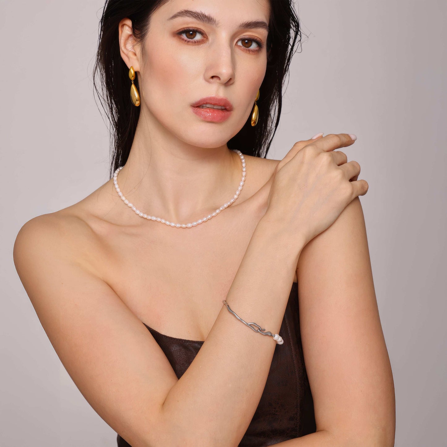 ARIA Pearl Wave Bracelet - Ohh Glam