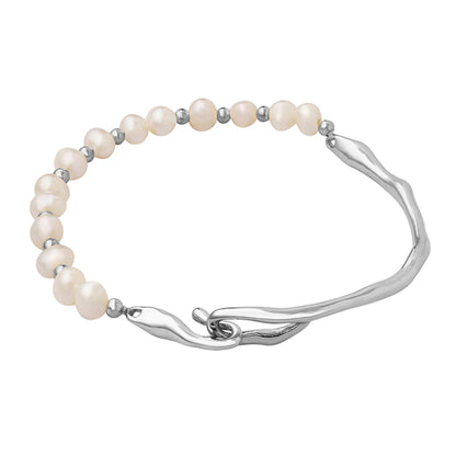 ARIA Pearl Wave Bracelet - Gold - Additional View - Ohh Glam