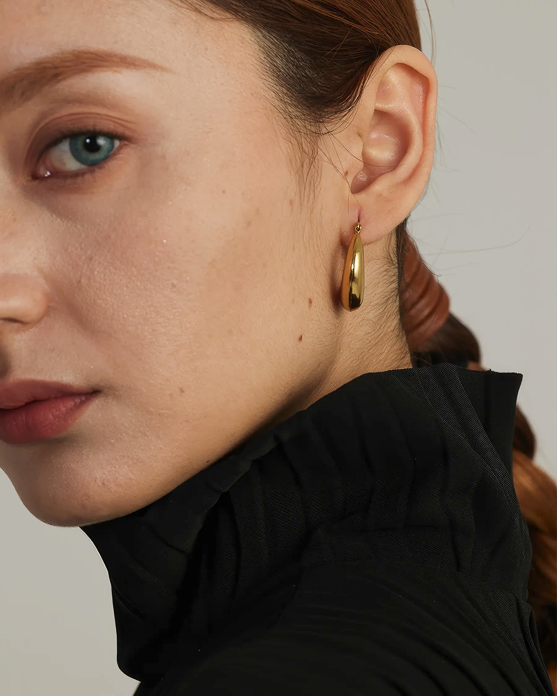 AURA Bold Hoop Earrings - Gold - Additional View - Ohh Glam