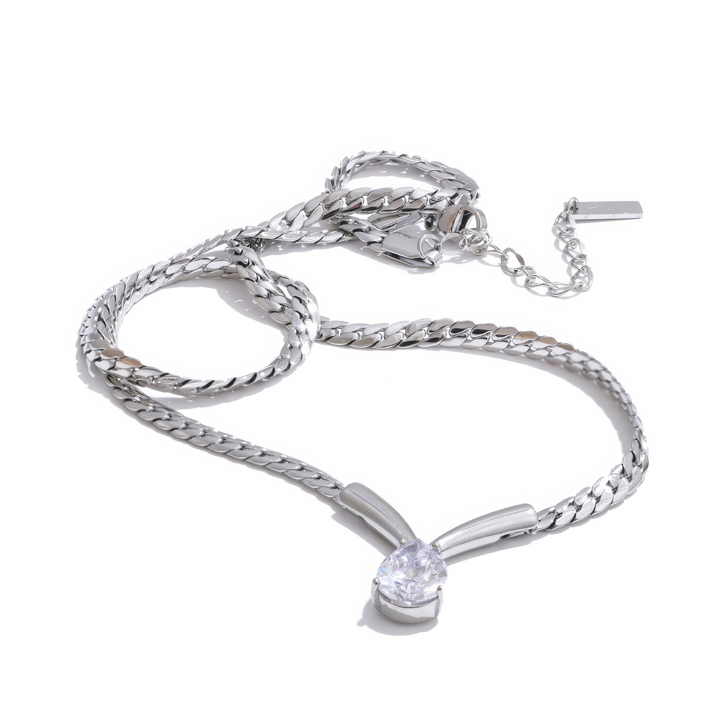 AURORA Crystal Drop Necklace - Gold - Additional View - Ohh Glam
