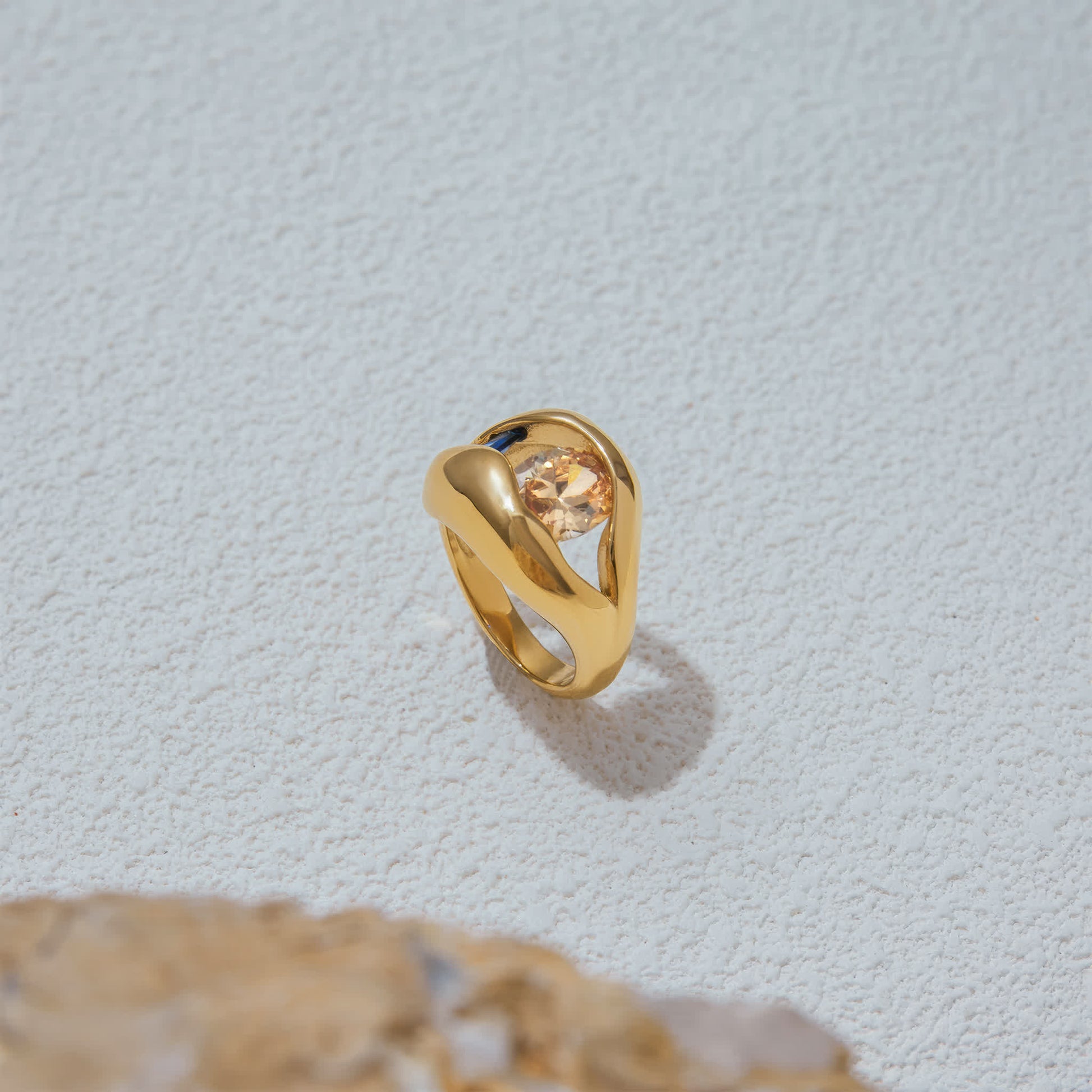 AURORA Crystal Ring - Gold - Additional View - Ohh Glam