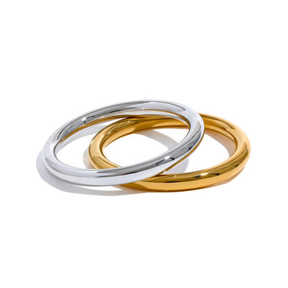 AURORA Tube Bangle - Gold - Additional View - Ohh Glam
