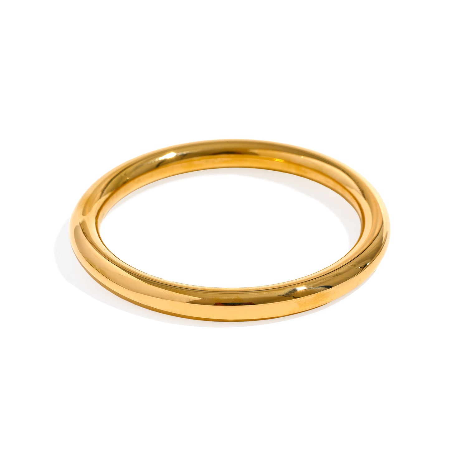 AURORA Tube Bangle - Gold - Angled View - Ohh Glam
