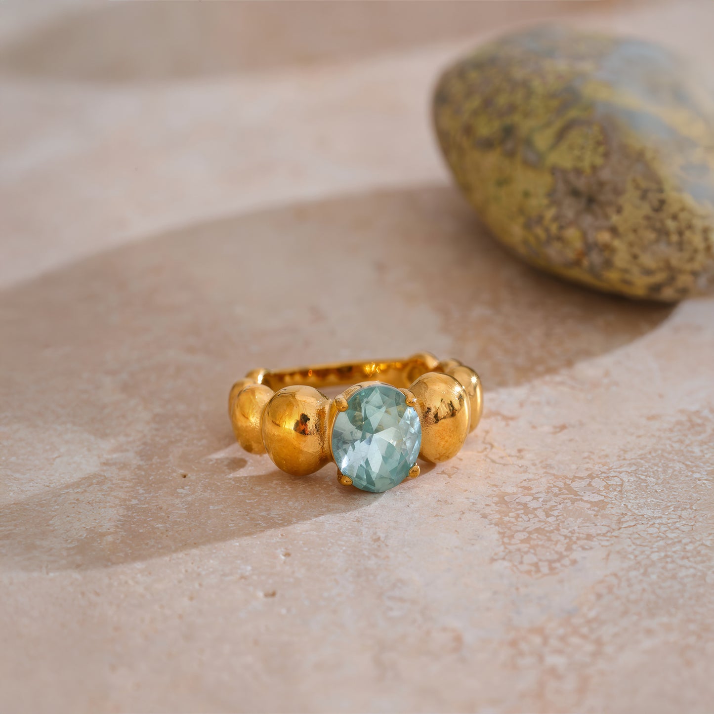 AZURE Solitaire Ring - Gold - Additional View - Ohh Glam