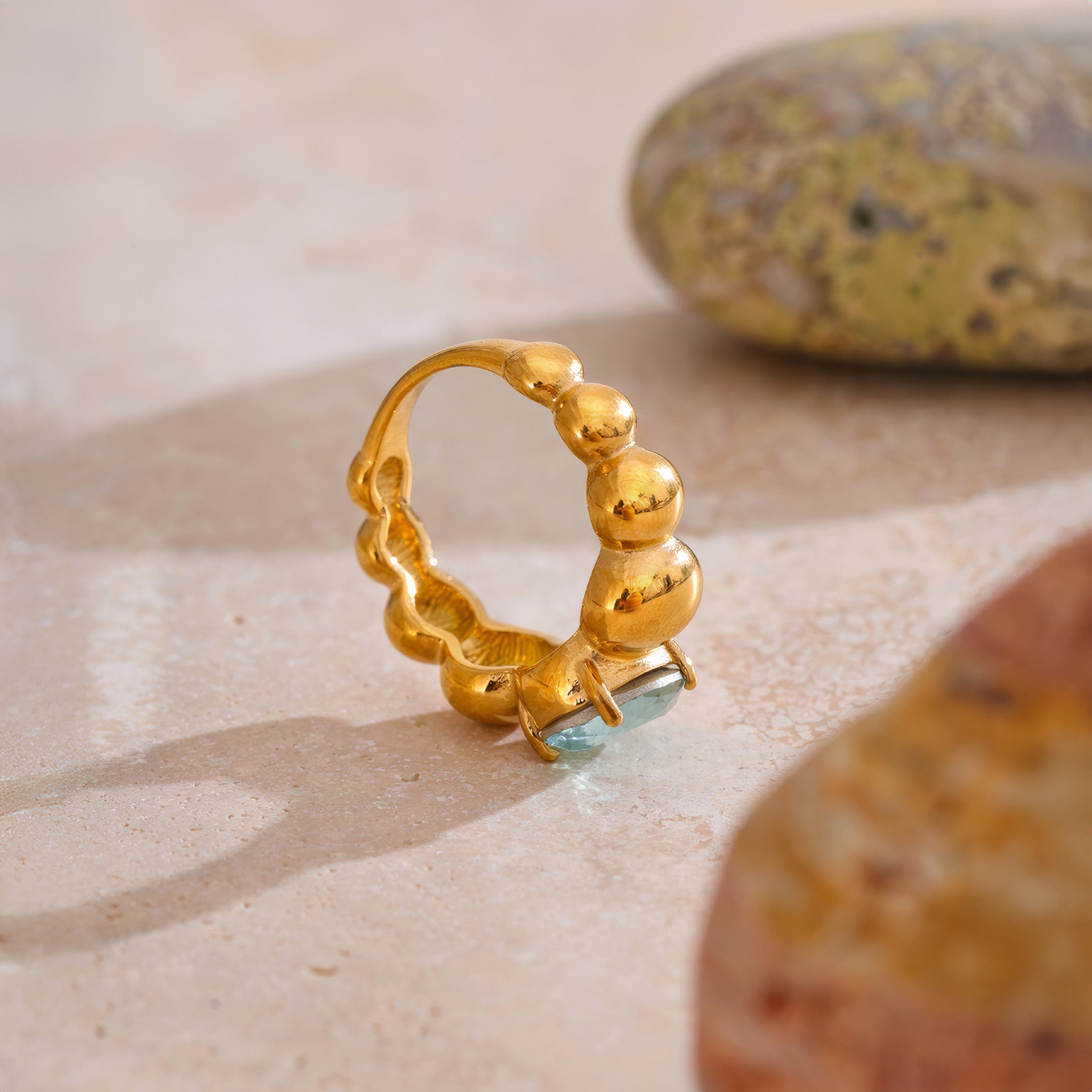 AZURE Solitaire Ring - Gold - Additional View - Ohh Glam
