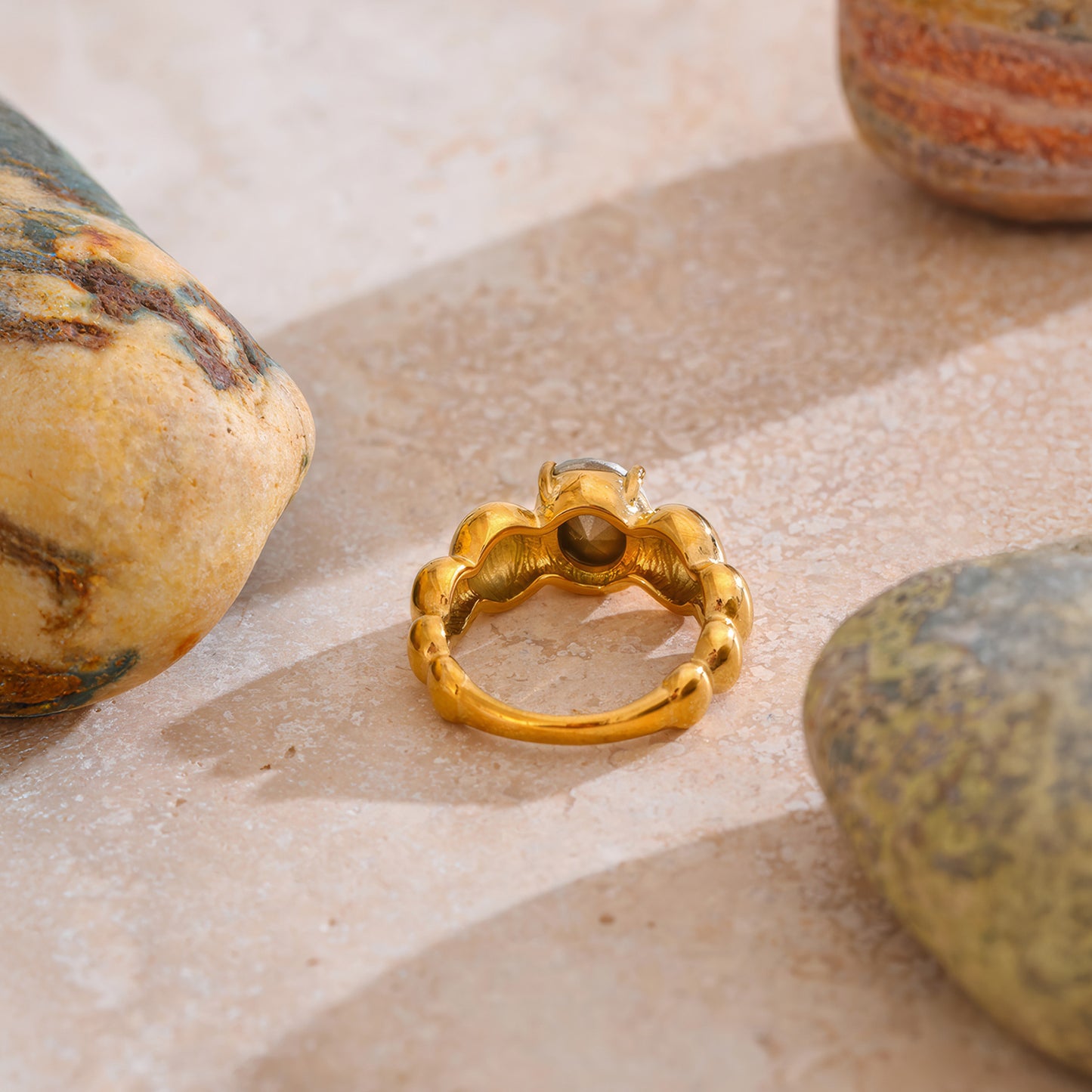 AZURE Solitaire Ring - Gold - Additional View - Ohh Glam