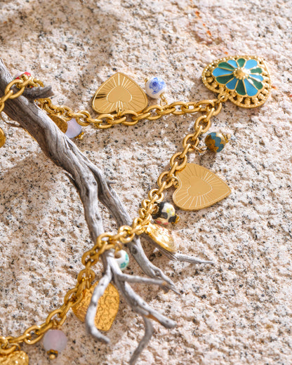 Amora Charm Necklace - Gold - Additional View - Ohh Glam