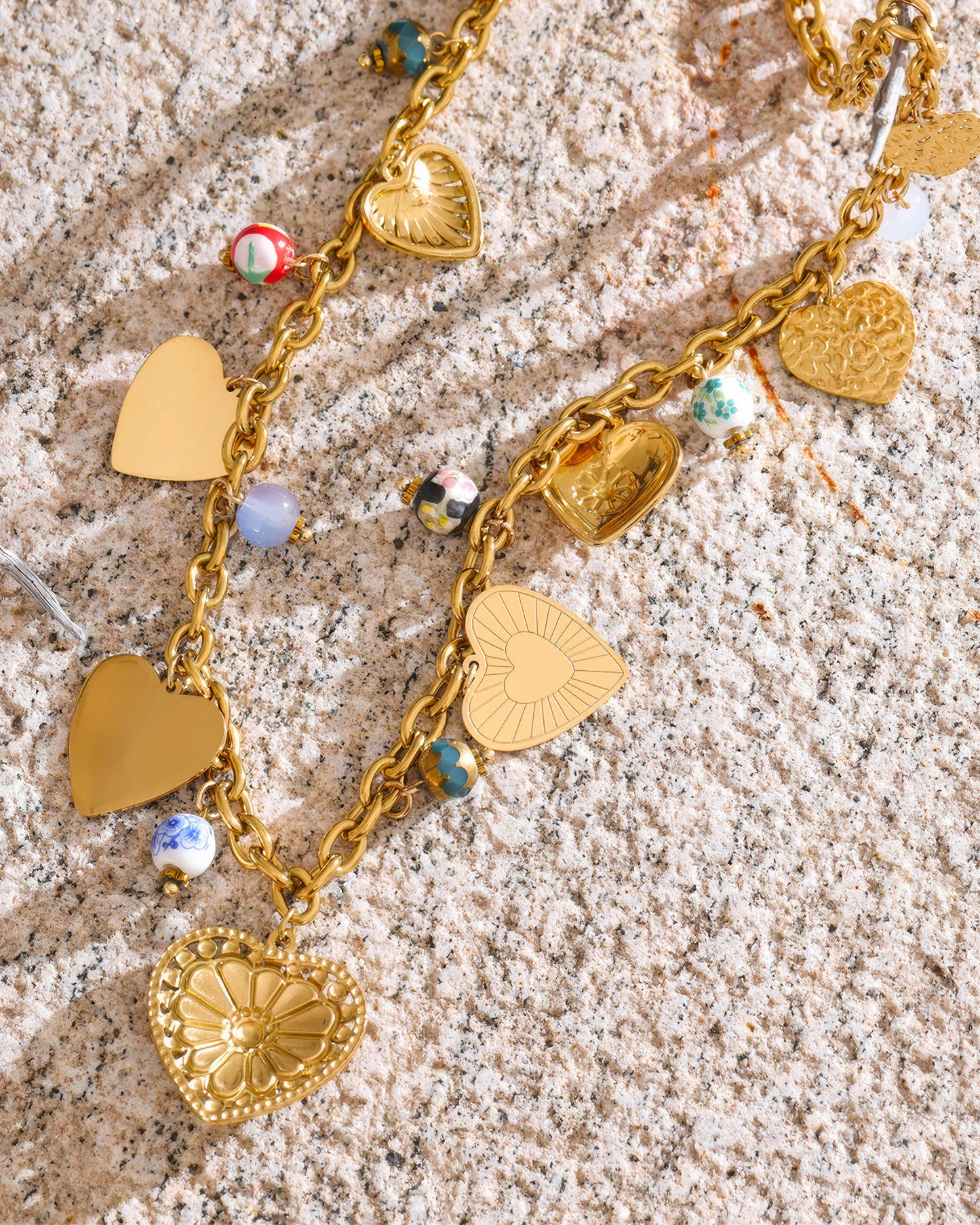 Amora Charm Necklace - Gold - Additional View - Ohh Glam