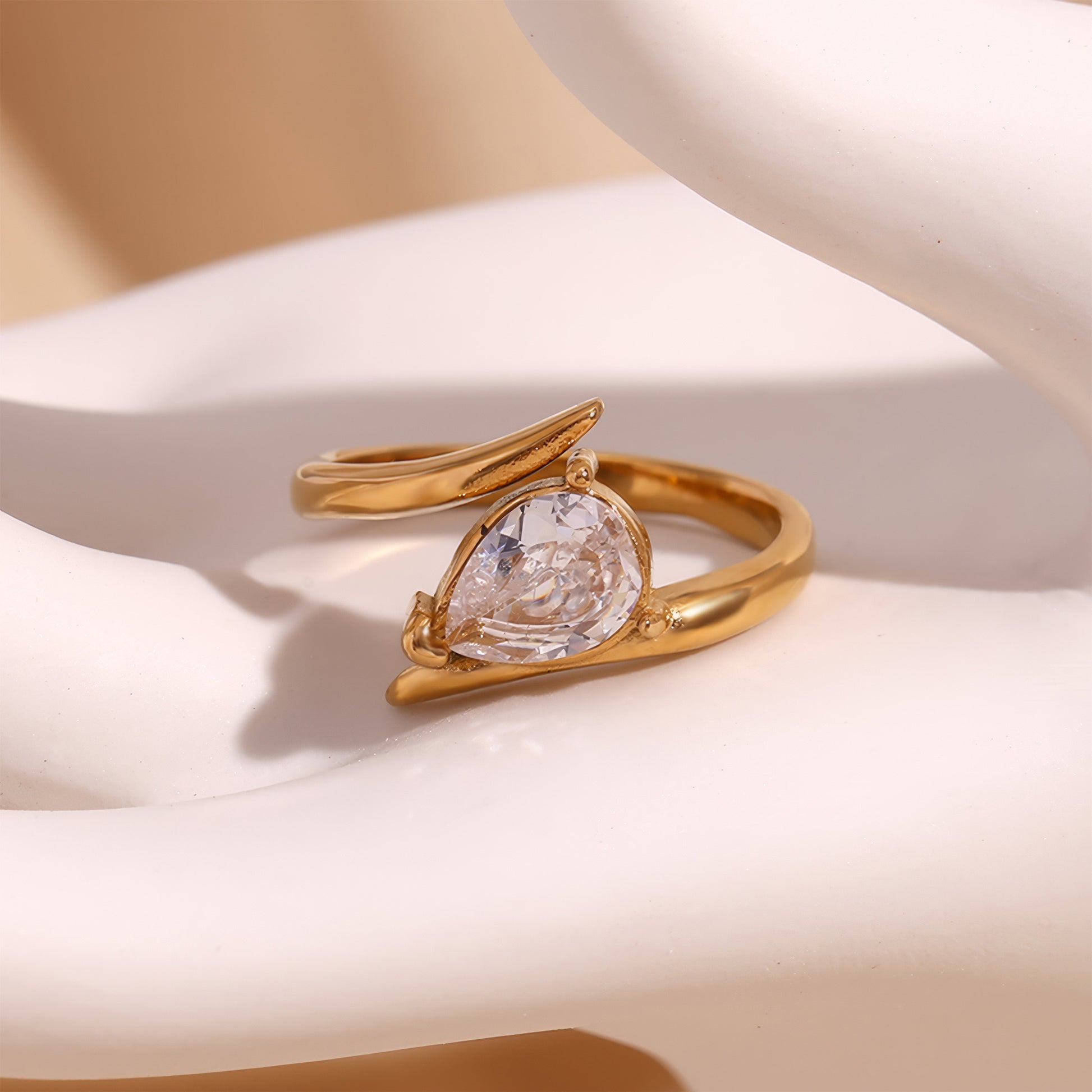 Angel Wing Ring - Gold - Back View - Ohh Glam