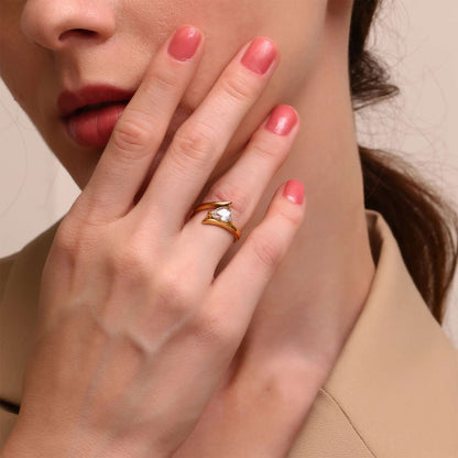 Angel Wing Ring - Gold - Detail View - Ohh Glam