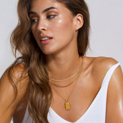 Astrid Starlight Layered Necklace - Gold - Side View - Ohh Glam
