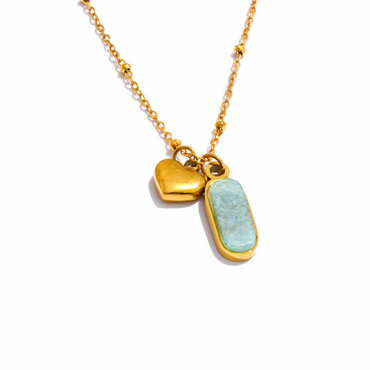 Aura Amazonite Heart Necklace - Ohh Glam