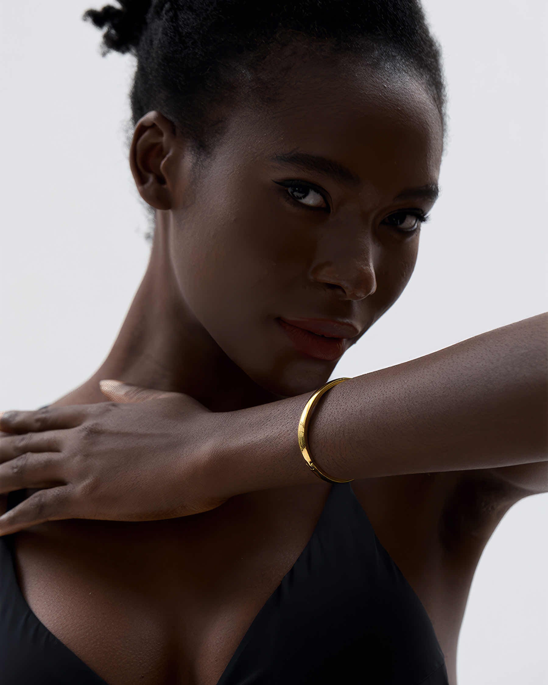 Aurelia Minimalist Bangle - Gold - Additional View - Ohh Glam