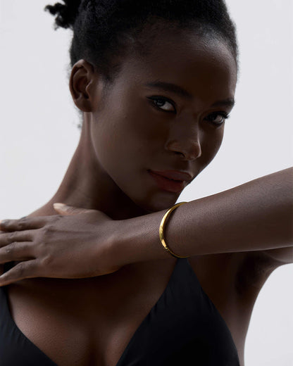 Aurelia Minimalist Bangle - Gold - Additional View - Ohh Glam
