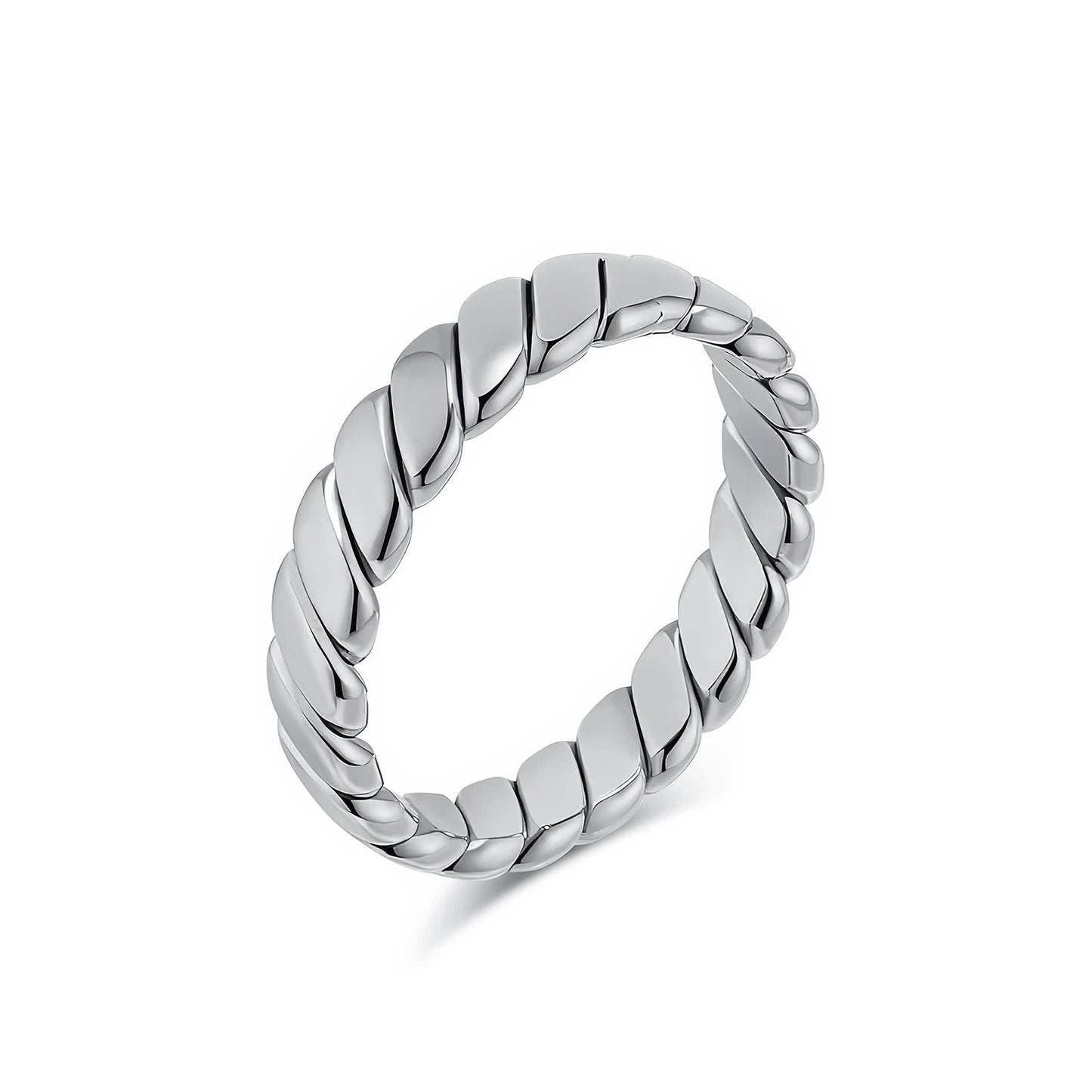 BRAID Chevron Band Ring - Silver - Additional View - Ohh Glam