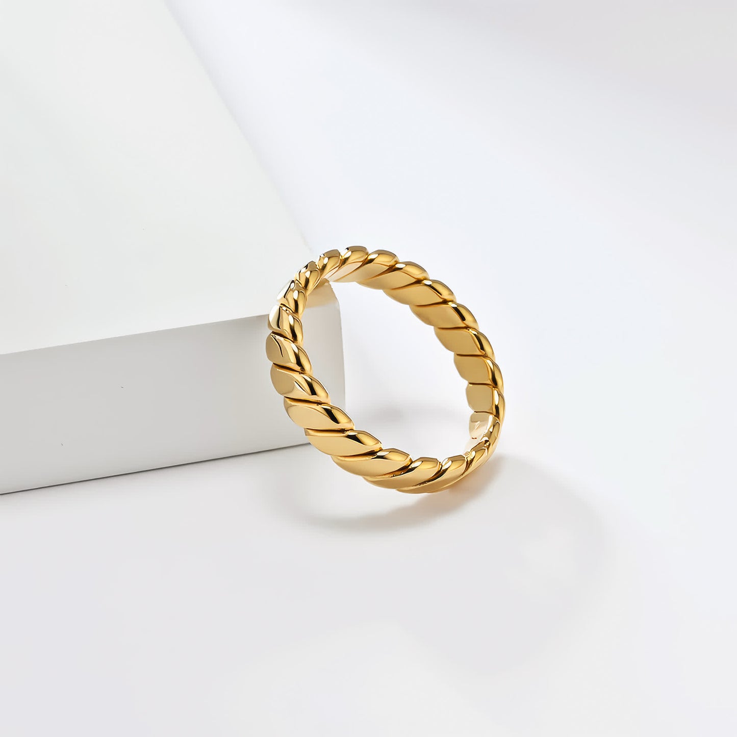 BRAID Chevron Band Ring - Silver - Back View - Ohh Glam