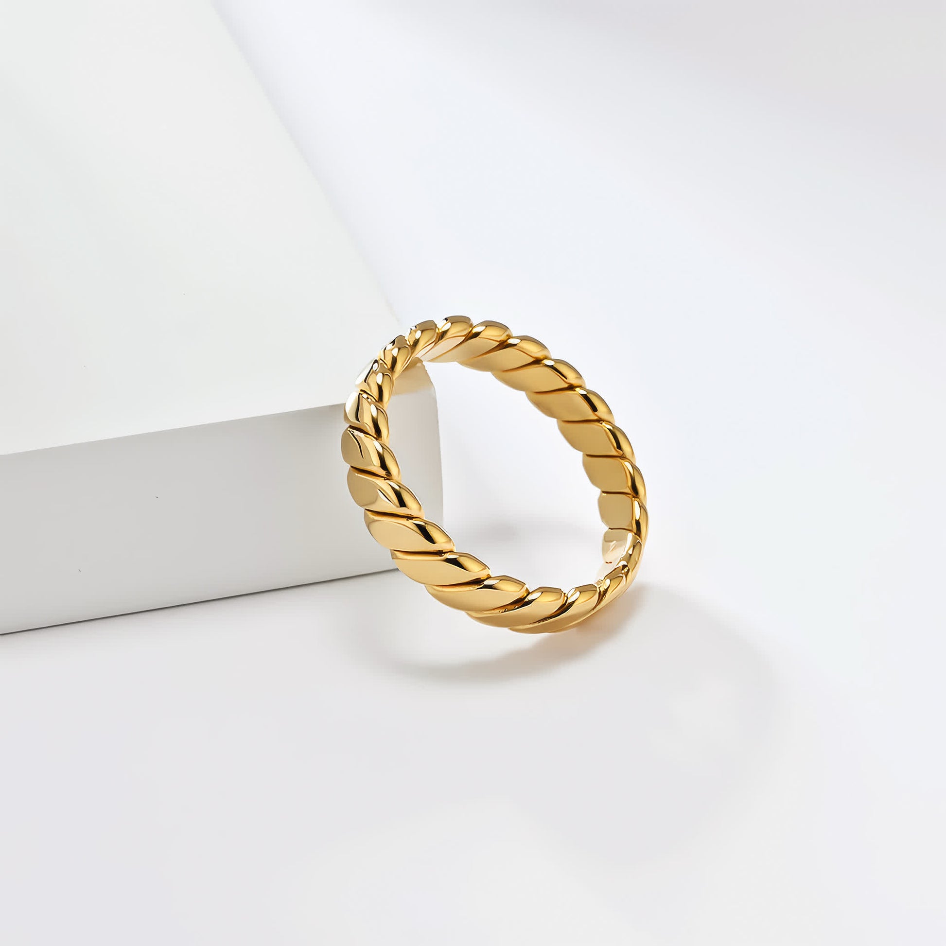 BRAID Chevron Band Ring - Silver - Back View - Ohh Glam