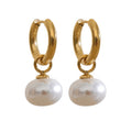 Baroque Pearl Huggie Hoops