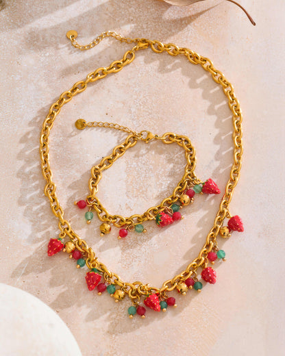 Berry Charm Necklace - 316L Stainless Steel - Back View - Ohh Glam