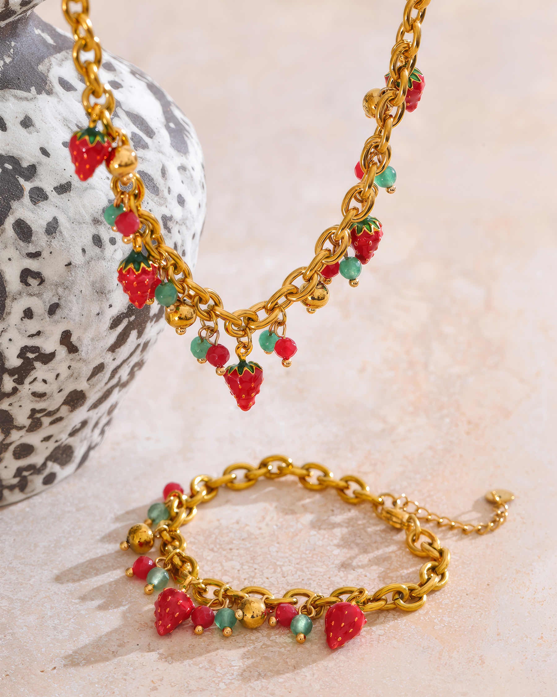 Berry Charm Necklace - 316L Stainless Steel - Additional View - Ohh Glam