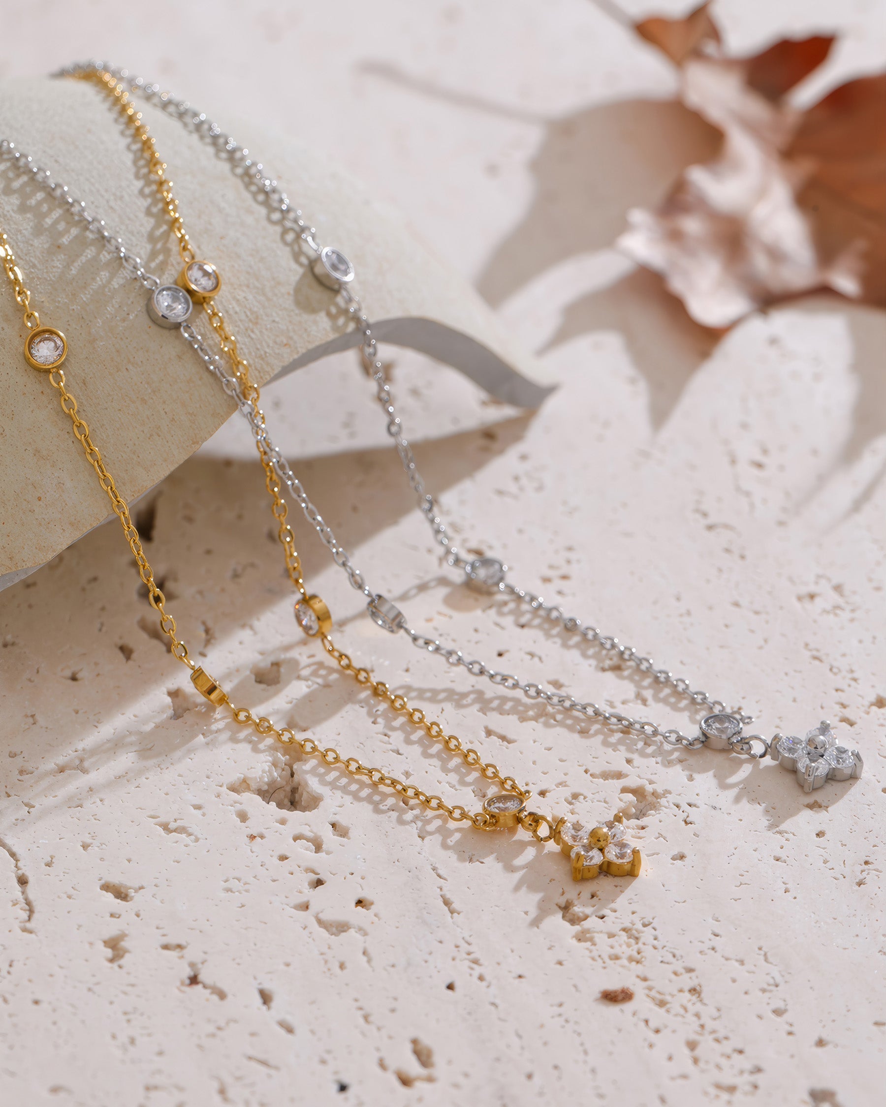 Bloom Necklace - Gold - Back View - Ohh Glam