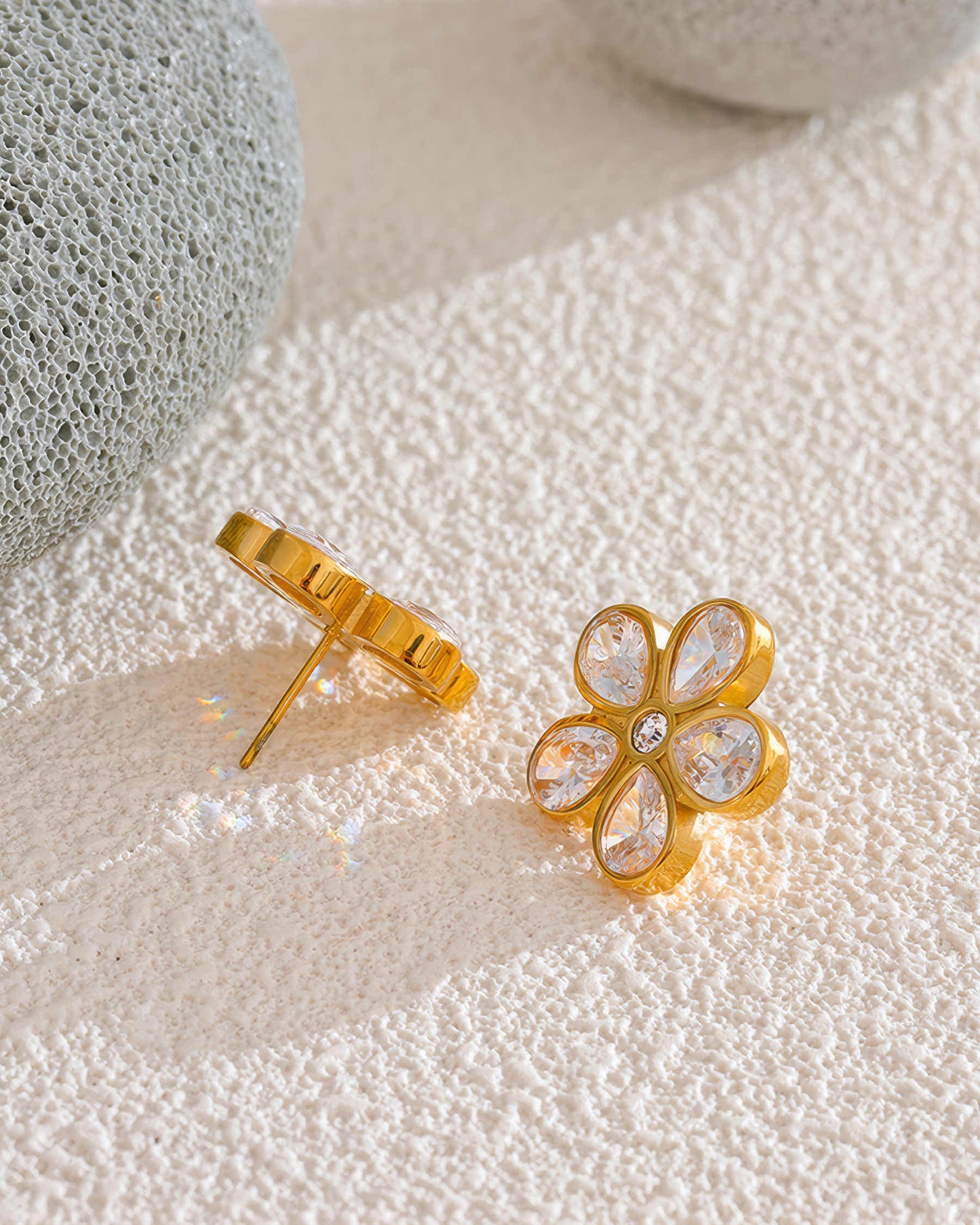 Blossom Studs - Gold - Additional View - Ohh Glam
