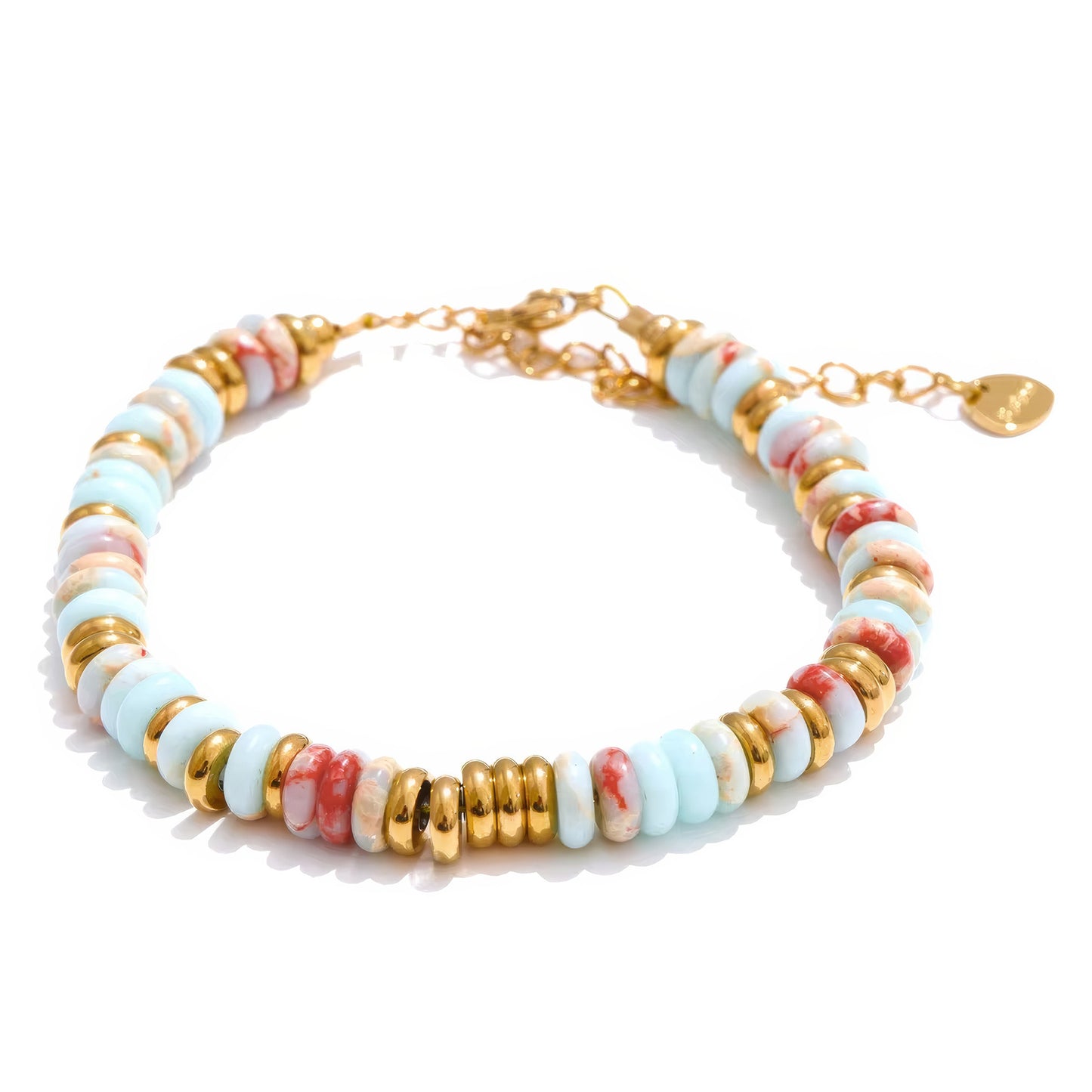Boho Stone Bracelet - 316L Stainless Steel - Front View - Ohh Glam