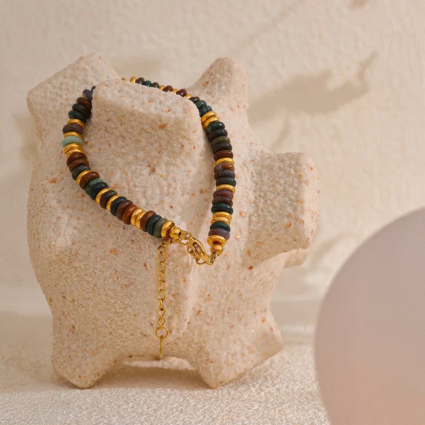 Boho Stone Bracelet - 316L Stainless Steel - Detail View - Ohh Glam