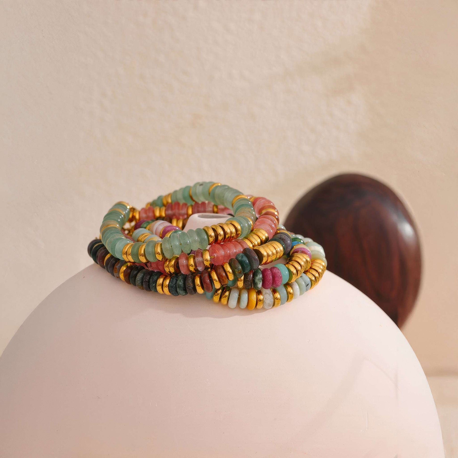 Boho Stone Bracelet - 316L Stainless Steel - Additional View - Ohh Glam