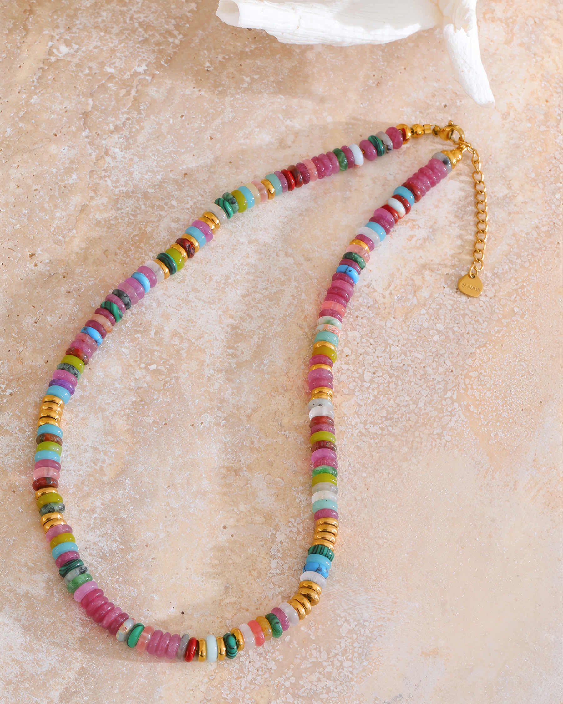 Boho Stone Necklace - 316L Stainless Steel - Back View - Ohh Glam