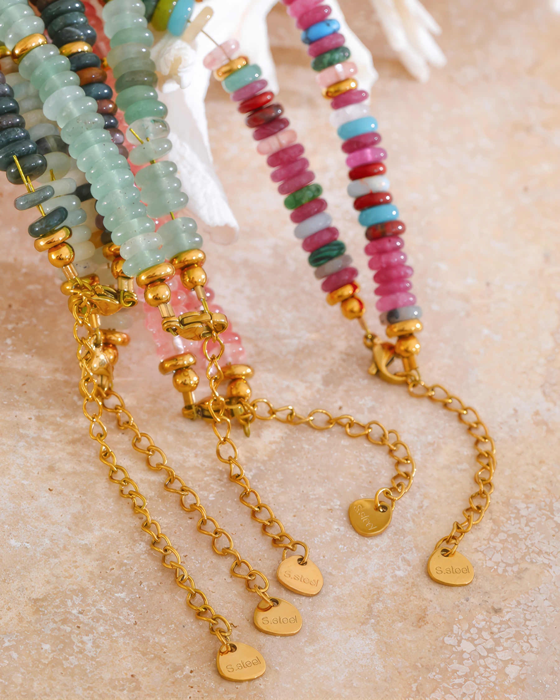 Boho Stone Necklace - 316L Stainless Steel - Additional View - Ohh Glam