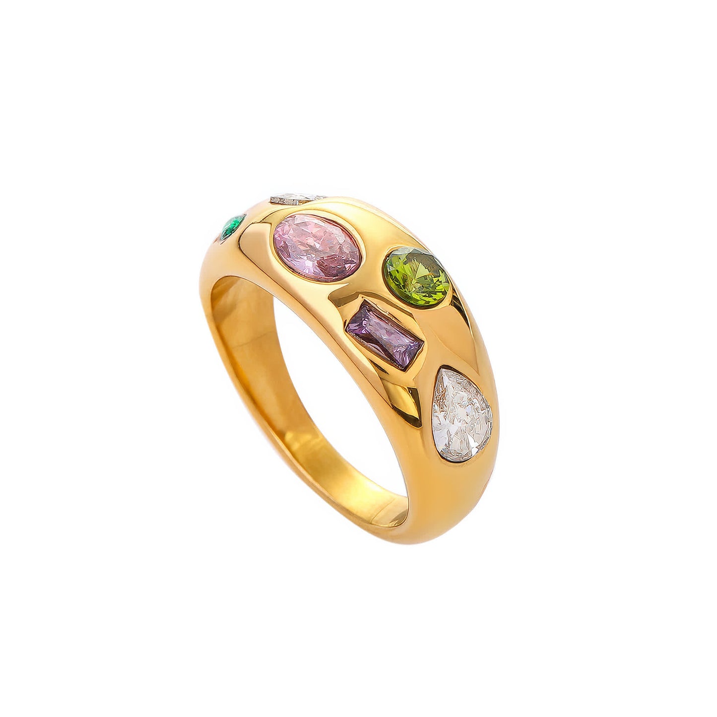CANDY Dome Ring - Gold - Front View - Ohh Glam