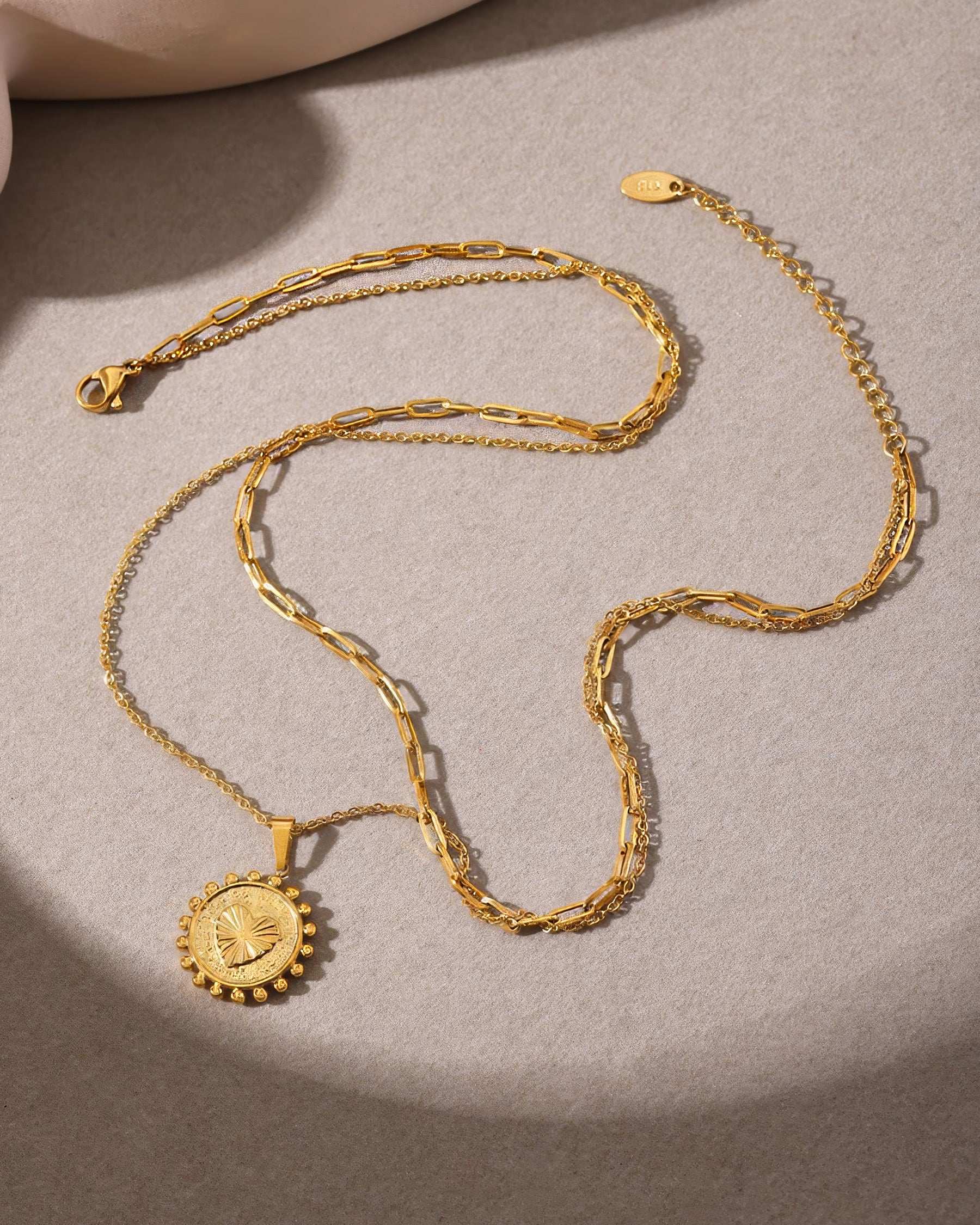 CELESTIA Layered Heart Medallion - Gold - Additional View - Ohh Glam