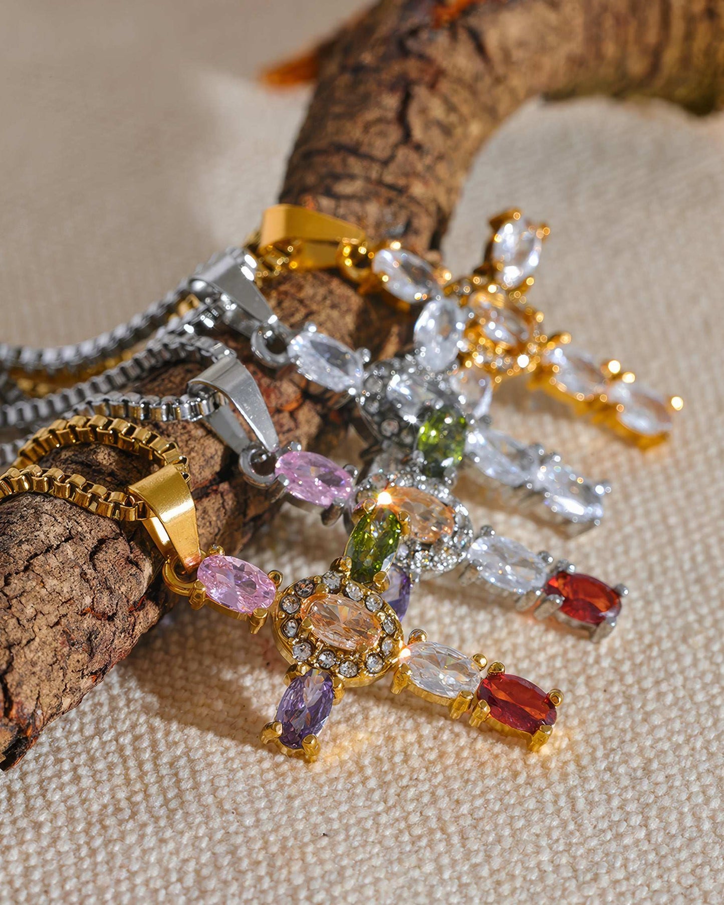 CELESTIAL Prism Cross Necklace - Gold - Additional View - Ohh Glam