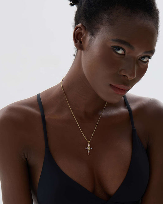 CELESTIAL Prism Cross Necklace - Ohh Glam