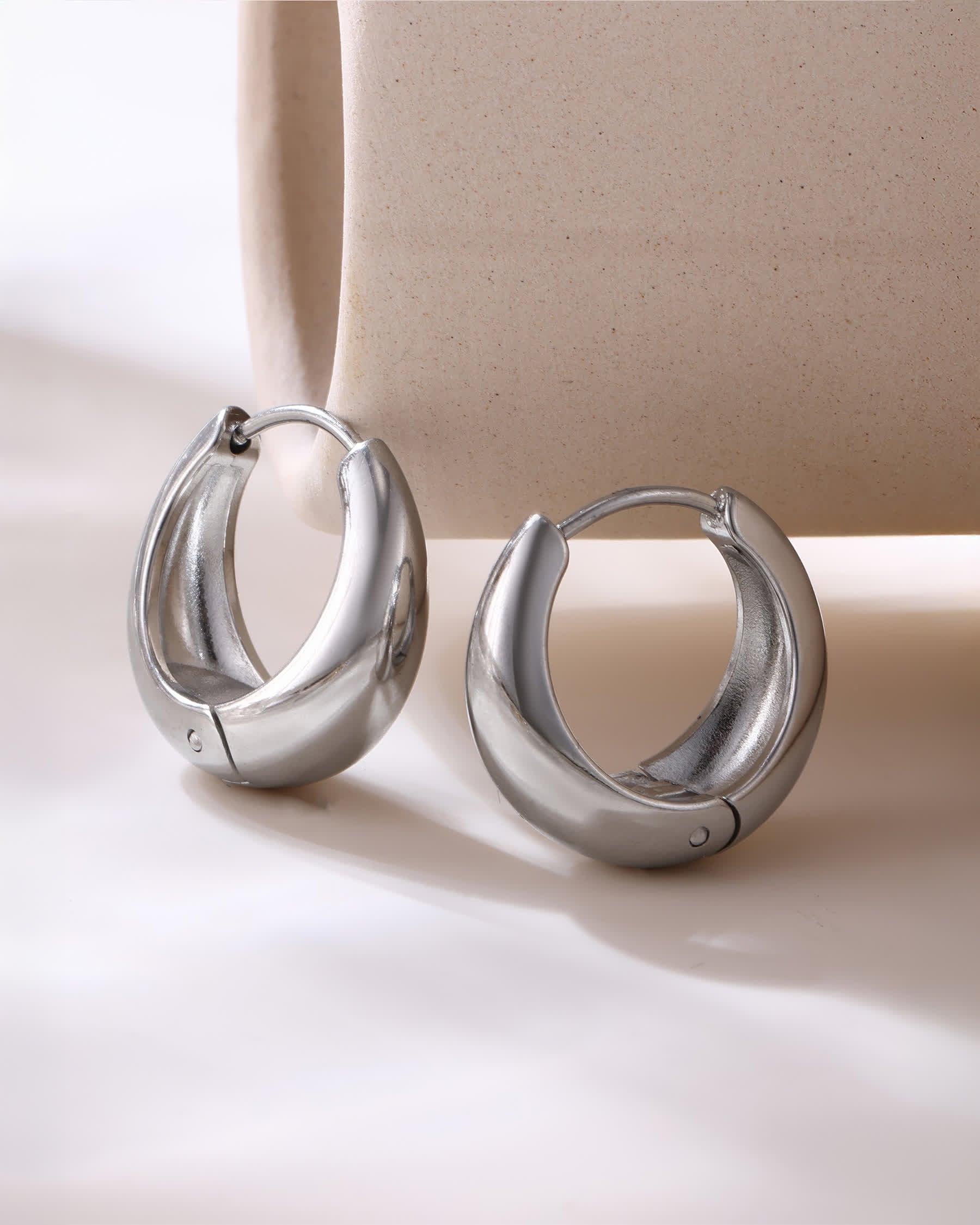 COCO Chunky Huggie Earrings - Gold - Additional View - Ohh Glam
