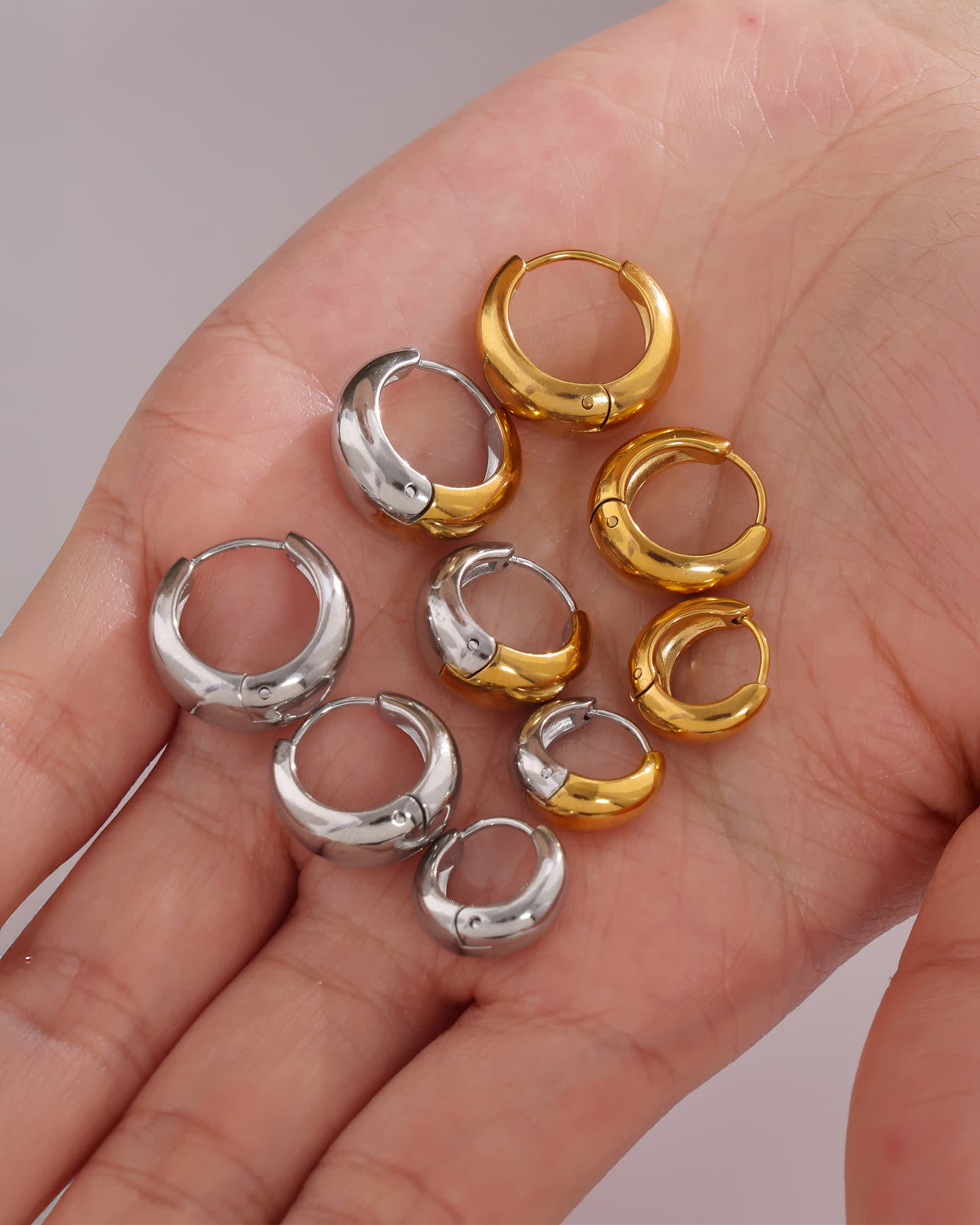 COCO Chunky Huggie Earrings - Gold - Additional View - Ohh Glam